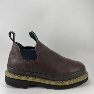 Georgia Boot Giant Romeo Work Shoes Womens Size 7 Wide Brown Leather Soft Toe
